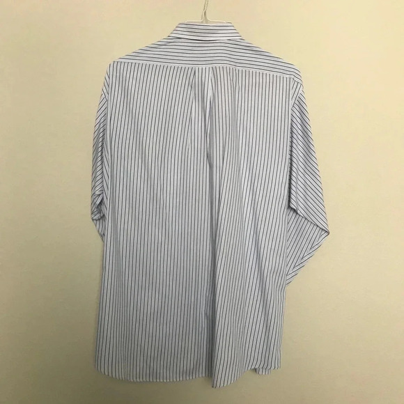 Chaps Blue Striped Men's Button Down Dress Shirt - Picture 4 of 5